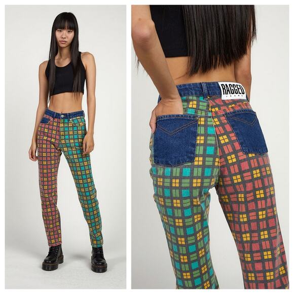 The Ragged Priest Hot Rod Mix Check Dad Jeans - 26 - Picture 16 of 16